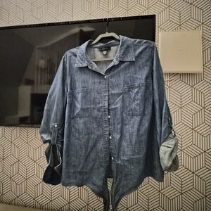 Denim Button-Up Shirt Style And Co XL